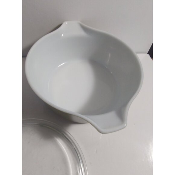 Vintage Avocado Green Milk Glass Pyrex Casserole Dish With Lid 2.5 QT - #475 - Picture 5 of 11